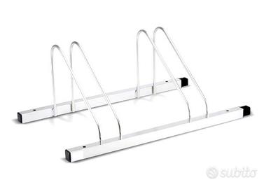 Porta biciclette da terra, per 2 bici acciaio inox