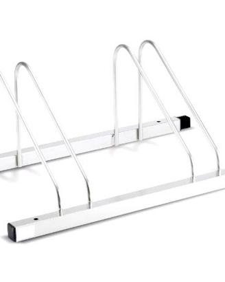Porta biciclette da terra, per 2 bici acciaio inox