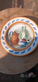 piatto da parete vintage dipinto a mano anni 60/80