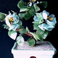 Bonsai in fiore –composizione artistica in vetro