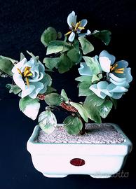 Bonsai in fiore –composizione artistica in vetro