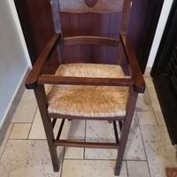 Sedia legno alta per bambini