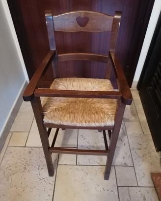 Sedia legno alta per bambini