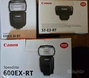 Canon flash 600EX + 430 EX RT 3 + trigger ST E3 RT