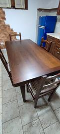tavolo e sedie in legno massello 