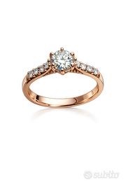 Anello oro rosa e diamanti