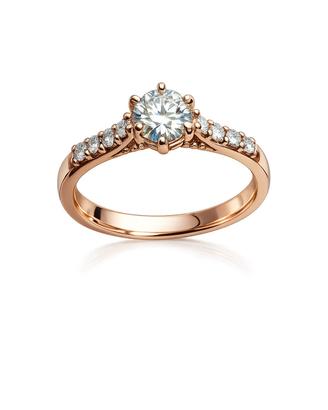 Anello oro rosa e diamanti