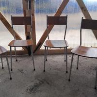 4 vecchie sedie in formica e acciaio design