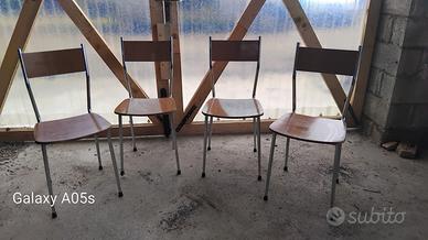 4 vecchie sedie in formica e acciaio design