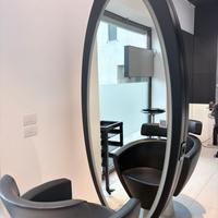 Spechiera doppia ovale illuminato con due poltrone