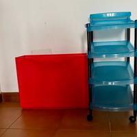 3 pezzi Carrello  + contenitore + pattumiera👇