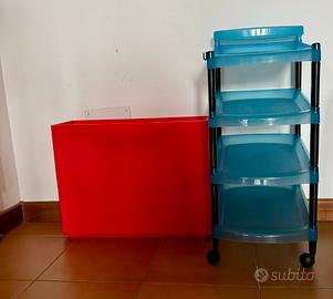3 pezzi Carrello  + contenitore + pattumiera👇