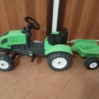 Trattore a pedali per bambini con binario laterale