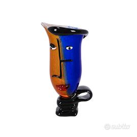 Vaso Murano volto artistico vetro soffiato design