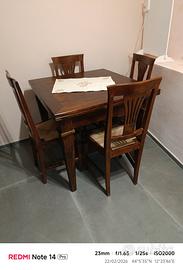 tavolo arte povera + sedie 