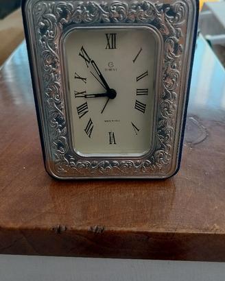 Orologio da tavolo con cornice argento