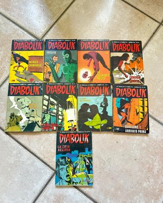 Lotto 9 Fumetti Diabolik Originali Anni 70-80