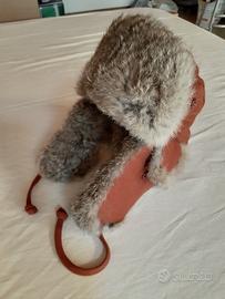 Cappello Crowncap pelliccia coniglio NUOVO