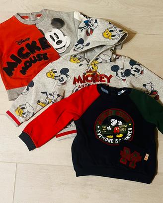 3 felpe felpate disney 12/18 mesi
