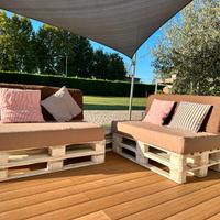 Divano Euro-Pallet con cuscini - modulabile