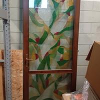 porta con vetro mosaico come nuova 