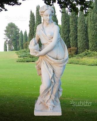 Statua 4 stagioni h120 in cemento bianco e polvere