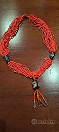Collana  in corallo etnica bigiotteria