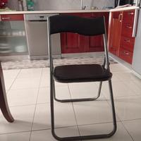 4 sedie in alluminio e pelle da giardino e campegg