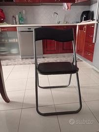 4 sedie in alluminio e pelle da giardino e campegg