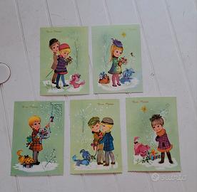 serie cartoline vintage natale 