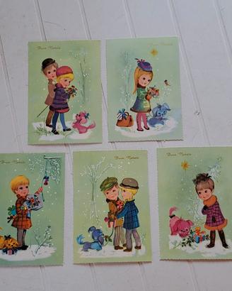 serie cartoline vintage natale 