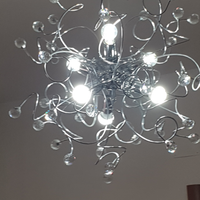 Lampadario acciaio e cristallo