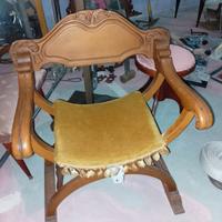 Sedia Savonarola in stile rinascimentale  anni 60