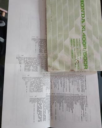 Honda XL 400/500 R manuale uso e manutenzione 