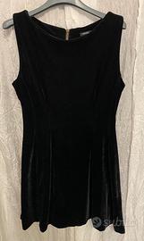Abito smanicato velluto nero tg  M/42 Mango