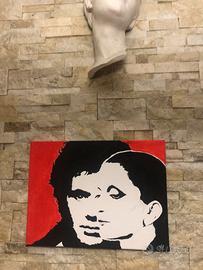 QUADRO DIPINTO ''Mina e Lucio Battisti '' firmato