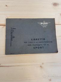 Libretto uso e manutenzione Rumi Motoleggera 125cc