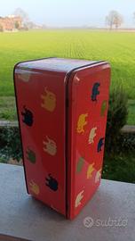 Scatola latta vintage elefanti