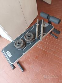 panca con 2 manubri con 4 molle 8 pesi da 1 kg 4 p