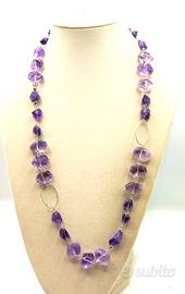 Collana AMETISTE Glicine e Argento '950