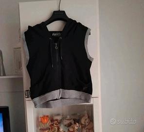 Felpa donna a gilet con cappuccio taglia M 