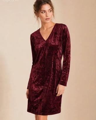 Elegante vestito corto in velluto stropicciato