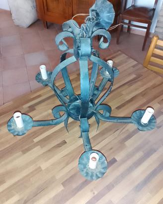 lampadario ferro battuto 