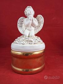 Scultura statua angelo ciotola ceramica di Faenza