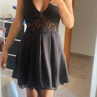 Abito elegante da festa nero in pizzo