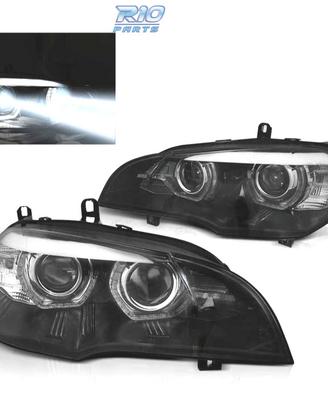 FARI LED BMW X5 E70 07-13 OEM XENON OCCHI ANGEL NE