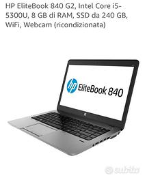 HP Elite book 840G2 i5 5th 8GB 240SSD 14"