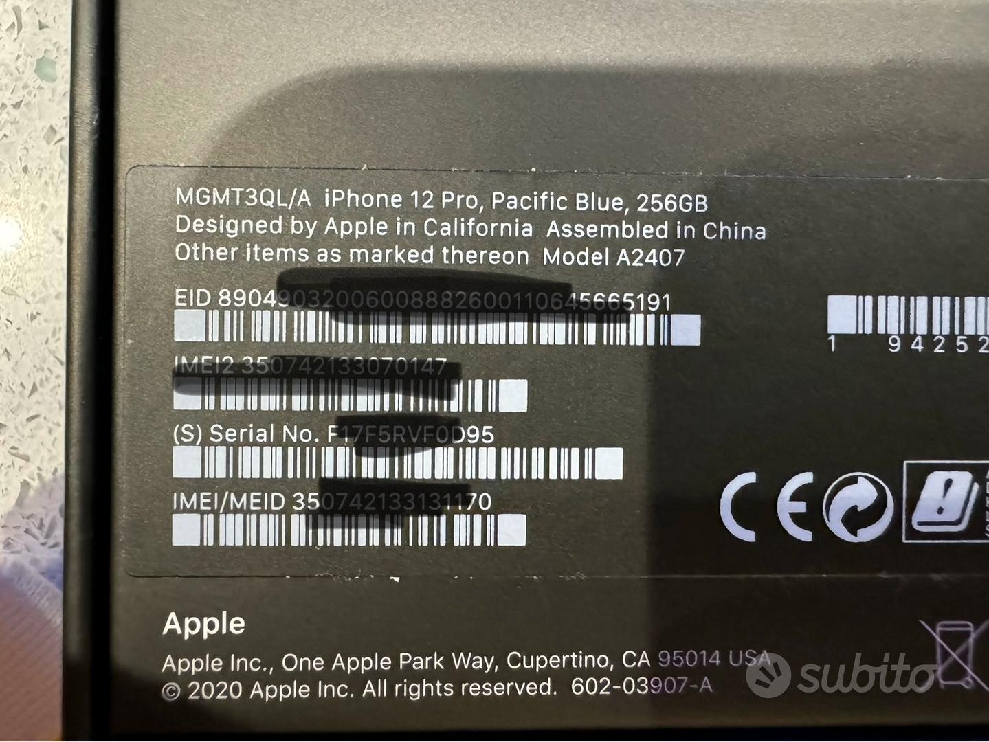 IPHONE 12 PRO 256GB BLU ITALIA MGMT3QL/A