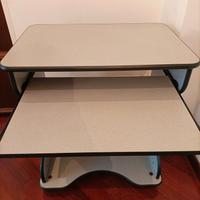 Mobile porta PC con piano porta tastiera e ruote