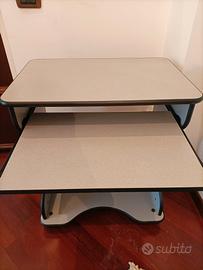 Mobile porta PC con piano porta tastiera e ruote